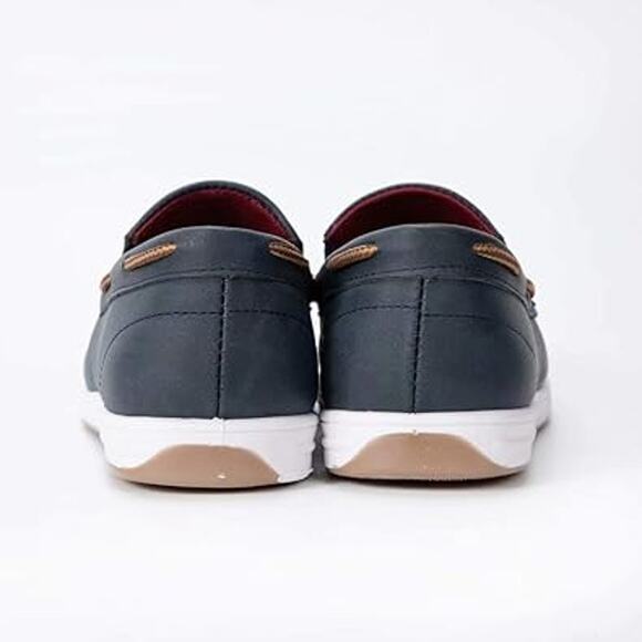Cherry Popo Little Boys Size 2 Navy Blue Faux Leather Slide On Loafer Boat Shoes - Picture 3 of 5